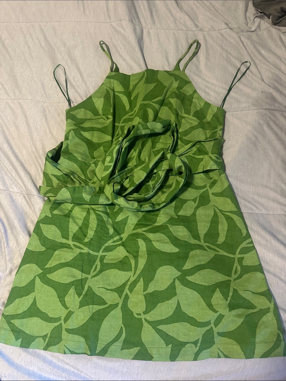 Banana Republic Green Leaf Print Midi Dress